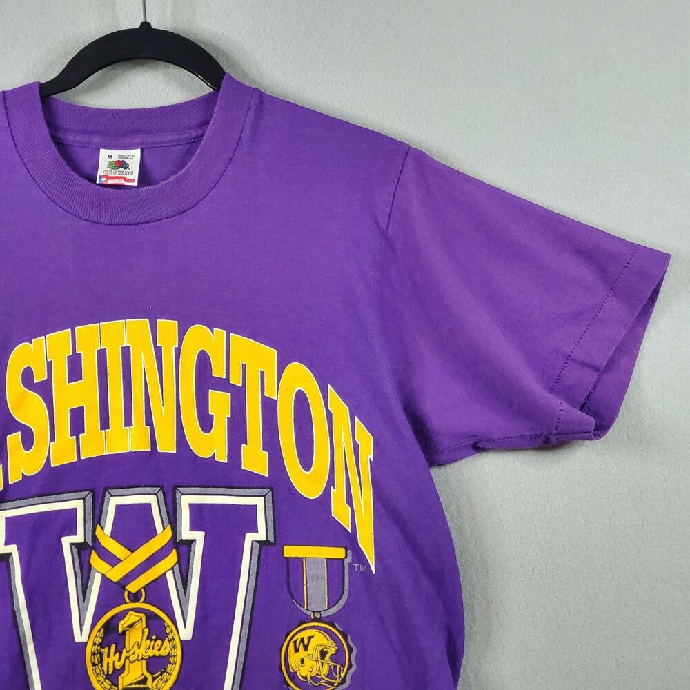 Vintage Washington Huskies TShirt 1991 National Champions Rose Bowl Sz M USA